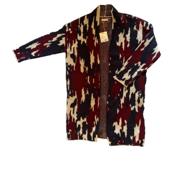 🆕 Knox Rose Women’s Open Front Cardigan Navy Blue and Burgundy Small 4/6 - Picture 4 of 10